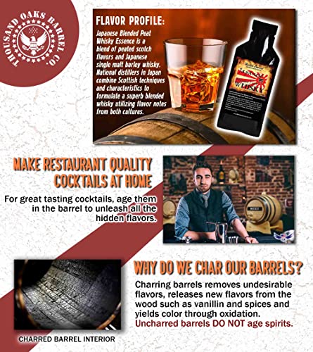 Japanese Blended Whisky Making Bootleg Kit w/Chalkboard & Book- Thousand Oaks Barrel Co. – Make & Age Spirits in an Oak Cask Keg- Best Father’s Day Gift Ever (1L) - size: 1 Liter