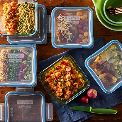 Snapware Glass Total Solutions (5-Pack, 4 Cup) Food Storage Containers Set, Airtight & Leakproof Plastic Locking BPA-Free Lids, Freezer Dishwasher Microwave Safe - size: 10 PIECE, style: 4 Cup