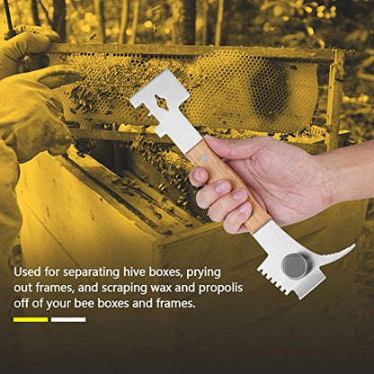 ZJchao Multifunction Hive Scraper Tool, Stainless Steel Hive Scraper Tool Equipment for Beekeepers