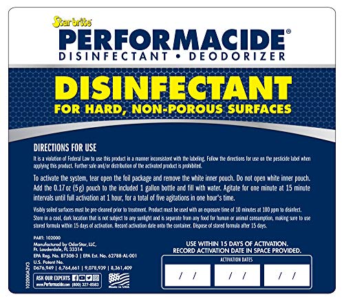 PERFORMACIDE Disinfectant - Kills COVID-19 Virus in 30 Seconds - No Rinse, No Wipe, No Residue - Just Add Water - Gallon Kit with 3 Refill Pouches & Sprayer (102000) - style: Gallon Starter Kit