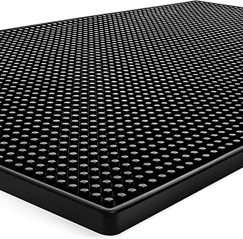Tebery 2 Pack Black Bar Mat, 18" x 12" Rubber Dish Drying Mat for Countertop, Non Slip Cocktail Service Spill Mats for Bartending, Coffee Bar Mats Accessories for Home Kitchen
