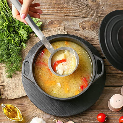 Cunhill 5 Pcs Soup Ladles Stainless Steel Serving Ladles with Long Handle for Serving, Cooking, Stirring, Portioning Kitchen Restaurant Accessories(4 oz) - size: 4 oz