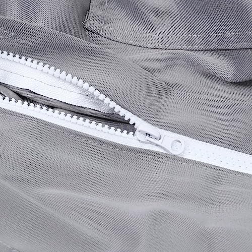 Grey One Piece Beekeeping Suit with Double Zippers Made of Polyester Cotton Blend Providing Full Body Protection with a 16.5in Hood L XL XXL for Both Professional Amateur B