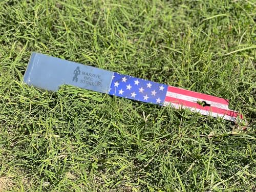 Frame Lifter and Scraper J Hook Tool Hive Tool Beekeeping Equipment (J Shaped:11 inch) (US Flag/Two Pcs) - color: US Flag/Two Pcs
