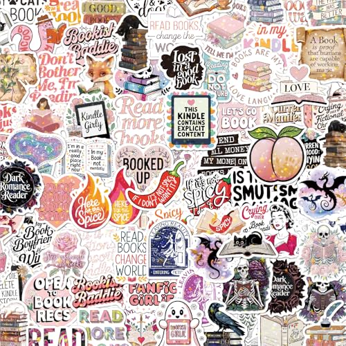 150PCS Holographic Bookish Stickers– Dark Romance, Fantasy, Spicy Book Vinyl Shiny Stickers for Book Lovers, Aesthetic Reading Accessories for Laptop, Kindle, Water Bottle, Journaling, Booktok Fans - color: Holographic Bookish