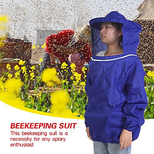 Bee Jacket, Bee Suit With Veil Sting Proof Ventilated, Bee Suits For Men Women Sting Proof For Beekeeping Supplies - color: Blue