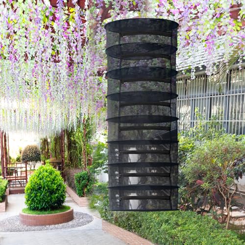 Desy & Feeci Drying Net Herbs 8-Layer Hanging Herb Drying Rack Drying Net with Zippers, Black, 23.6 x 63 inches - color: Black, size: 8 Layer