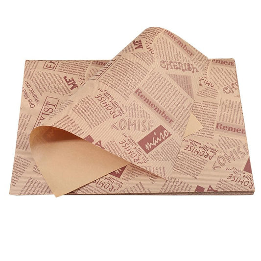 100 Sheets Wax Paper 15 x 11 Inch Greaseproof Sandwich Burger Chips Cuttable Baking Parchment Wraping Paper (Brown #1) - color: Brown #1