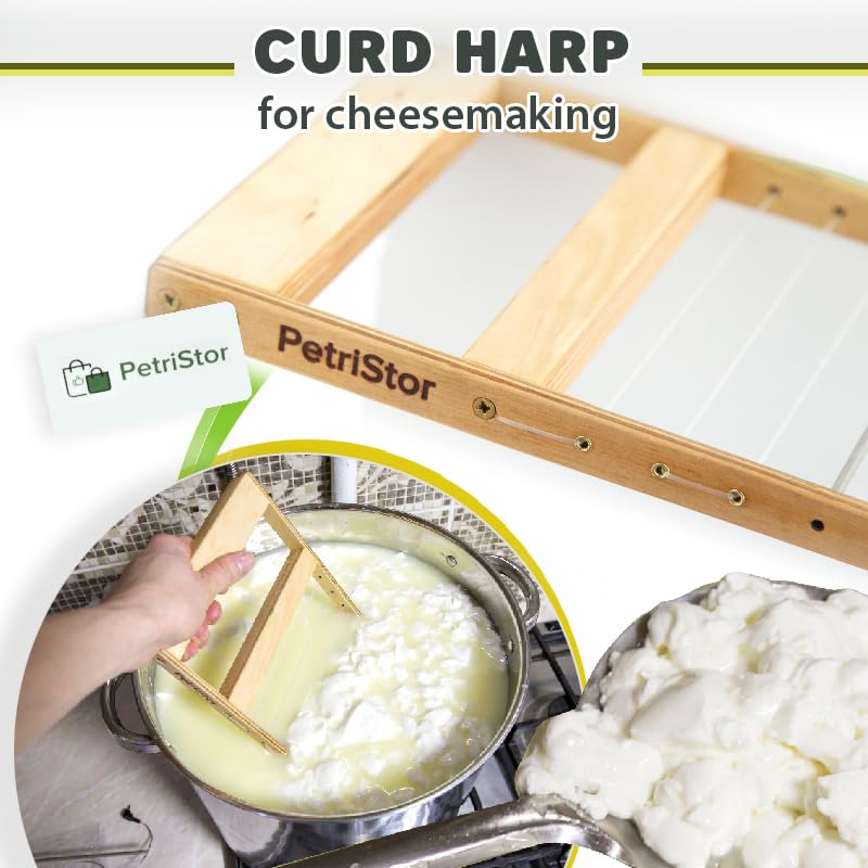 PetriStor Horizontal Cheese Curd Cutter for Cheese Making Cheese harp Cheese Curd Cutter Artisan Cheese Making Knife (3/4”) - size: 3/4”
