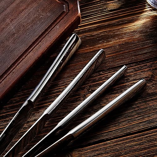 KEAWELL Premium 9.5" Louis Dinner Knives, Set of 4, Stainless Steel Dishwasher Safe, Serrated Knives (Plain) - style: Plain