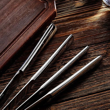 KEAWELL Premium 9.5" Louis Dinner Knives, Set of 4, Stainless Steel Dishwasher Safe, Serrated Knives (Plain) - style: Plain