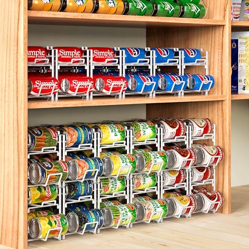 Simple Houseware Stackable Beverage Soda Can Dispenser Organizer Rack, White - 2 Pack - color: White, size: Standard