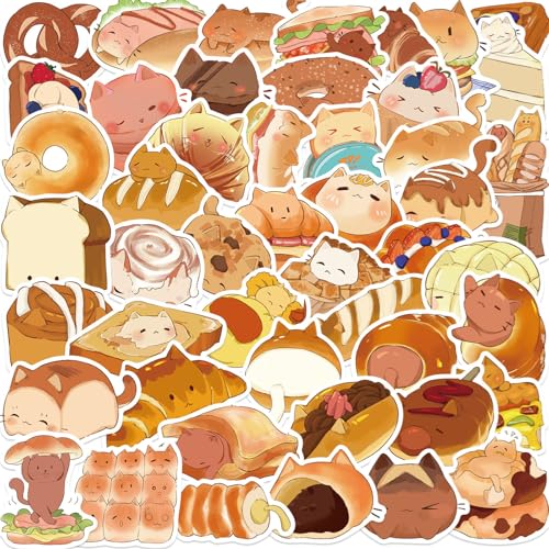 50PCS Kawaii Stickers Animal Food Word Cute Vinyl Sticker Decals Waterproof Aesthetic for Wall Laptop Bike Car Bumper Helmet Water Bottle for Kids Girls Aesthetic Stickers (Colourful-3) - color: Colourful-3