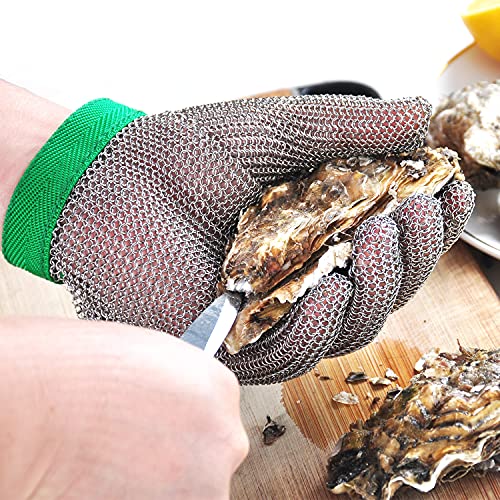 Dowellife Chainmail Glove, Cut Resistant Food Grade, Stainless Steel Mesh Metal Knife Cutting Glove for Butcher, Oyster Shucking Kitchen Mandoline Chef Slicing Fish Fillet (Small) - size: Small (Pack of 1)