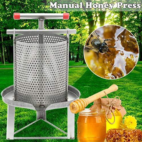 Manual Honey Press Wax Presser, Stainless Steel Press Honey Presser Beeswax Extractor Mesh Honey Press Machine, Manual Mesh Honey Wax Press Beekeeping Presser Tool Household Beekeeping