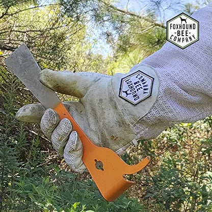 Foxhound Bee Co, Stainless Steel KW Beekeepers Hive Tool with J Hook for Easily Lifting Frames, Straight Edge for Prying Beekeeping Boxes Apart and Curved Edge for Scraping Wax - 2 Pack - style: KW Hive Tool - 2 Pack