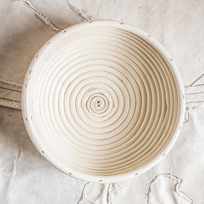 Dimpola Banneton Bread Proofing Basket Banneton Basket Set Sourdough Proofing Basket Round Proofing Bowls Handmade Rattan Baskets and Liners (2 Round 9 inch Baking Set) - style: 2 Round 9 inch Baking Set