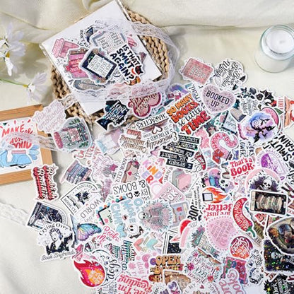 150PCS Holographic Bookish Stickers– Dark Romance, Fantasy, Spicy Book Vinyl Shiny Stickers for Book Lovers, Aesthetic Reading Accessories for Laptop, Kindle, Water Bottle, Journaling, Booktok Fans - color: Holographic Bookish