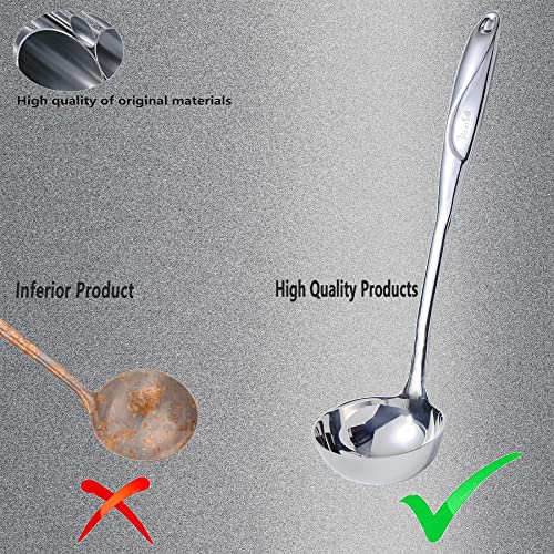 High Grade Soup Ladle, Cooking Ladle for Soup, Heat-proof Design of Hollow Handle, Gift for Family（4ouce/13.5 Inch) - size: A.SOUP LADLE