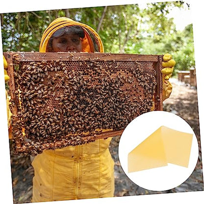 30pcs Hive Basics Beehive Wax Foundation Sheets Beehive Accessories Easy to Use Natural Beeswax for Beekeeping DIY Projects