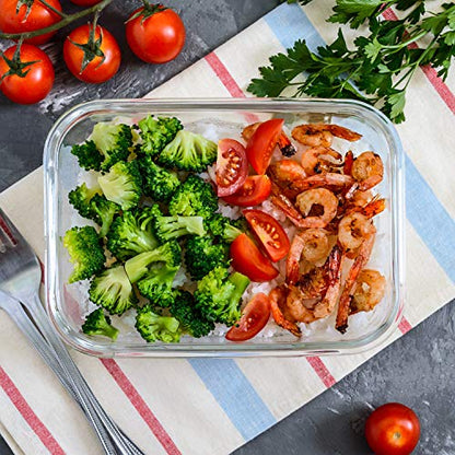 M MCIRCO [80 oz & 36 oz Extra Large Glass Food Storage/Baking Containers Set with Lids, 2 Pack 80 oz(10 cup)&2 Pack 36 oz (4.5 cup) Airtight Glass Container,Microwave,Oven,Freezer and Dishwasher - color: gray