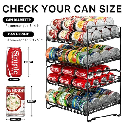 Simple Houseware 2 Tier Stackable Can Rack, Black, 2 Pack - color: Black