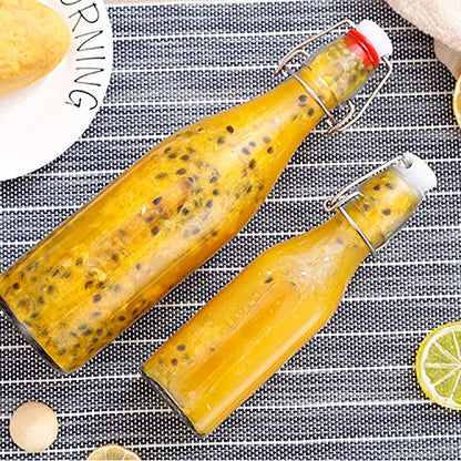 8oz Glass Bottles With With Air Tight Lids, Beer Bottles For Home Brewing 250ml, Kombucha Bottles For Beverages, Kefir, Food Storage, Leak Proof, Dishware Safe 16 Pack - size: 8oz-16pack