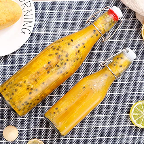 32 oz Clear Glass Bottles with Air Tight Lids,Easy Cap Bottle for Beer and Home Brewing,Glass Kombucha Bottles with Stoppers,Swing Top Bottle for Beverages 8 Pack - size: 32oz-8pack