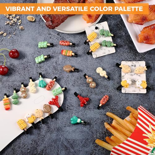 30 Pcs Bean Sprout Hair Clips Rave Mixed Style Plant Hairpins Hair Accessories for Party Irish(Bbq) - style: Bbq