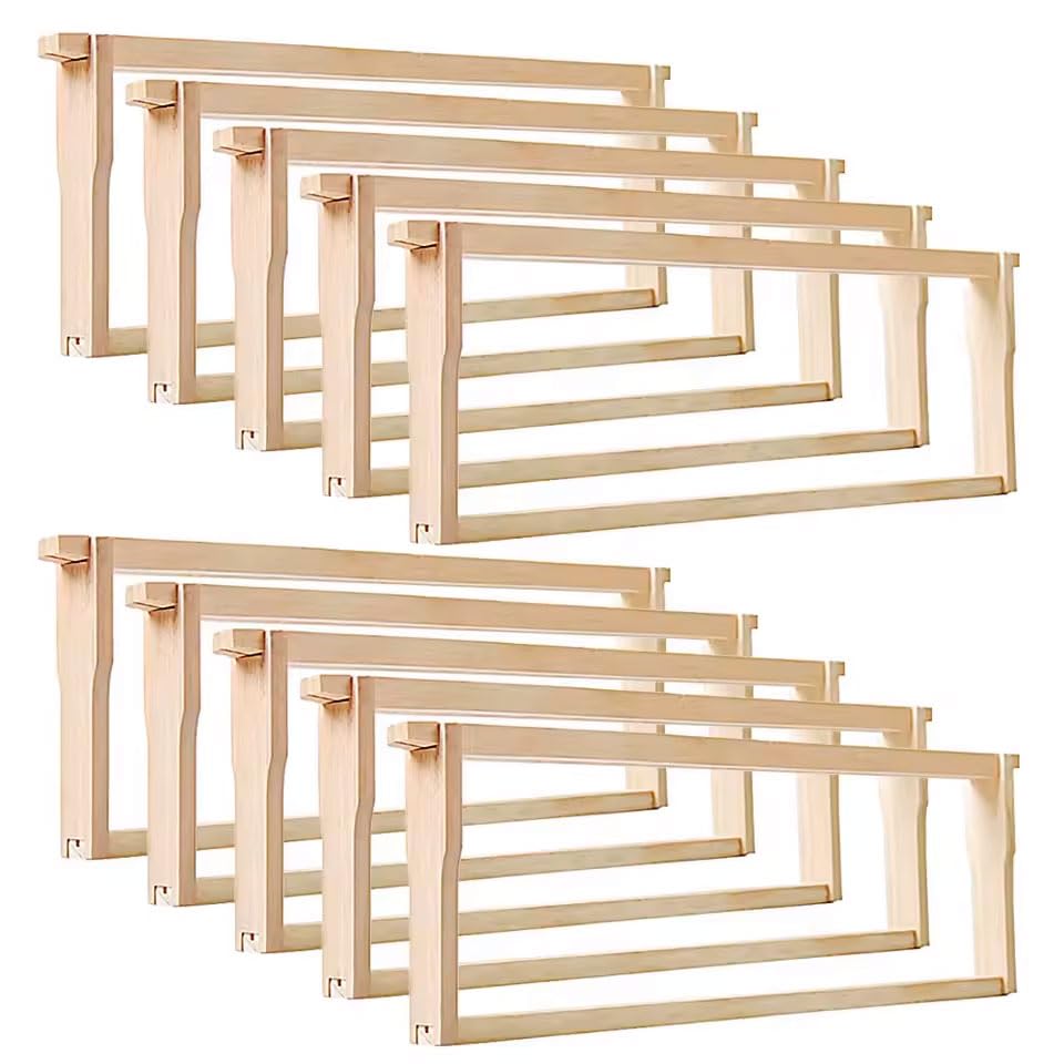 Hoover Hives Wooden Medium Frames (Unassembled) – Durable Langstroth Beekeeping Frames for Honey Storage, Fits Standard Medium Hive Boxes