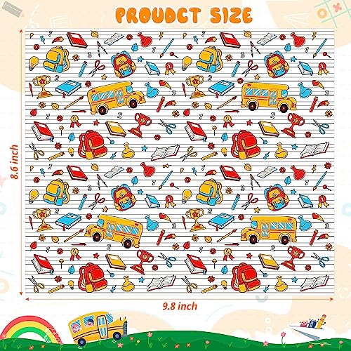 100Pcs Back to School Wax Paper Sheets for Food, Wax Paper for Food Sandwich Wrap Paper Deli Wraps, Waterproof Oil-proof Picnic Basket Liners with Bag Pattern for Kitchen Handmade Food - color: Back to School
