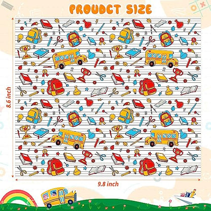 100Pcs Back to School Wax Paper Sheets for Food, Wax Paper for Food Sandwich Wrap Paper Deli Wraps, Waterproof Oil-proof Picnic Basket Liners with Bag Pattern for Kitchen Handmade Food - color: Back to School