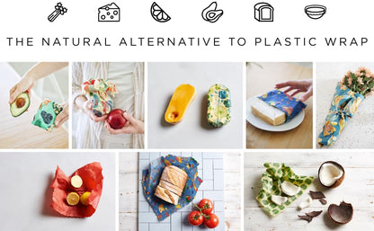 Reusable Beeswax Wraps for Food | 5 Pack | Eco Friendly, Organic, Biodegradable, Plastic Free, Bee's Wrap Bowl Covers and Food Storage | Cling Wrap Alternative - color: 5 Pack Neutral