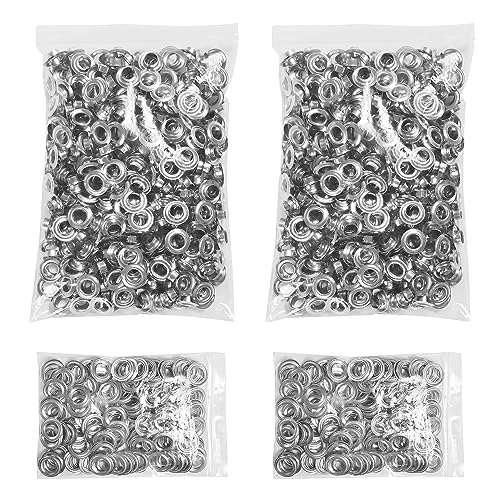 KING PIECES 2000pcs Grommets 3/8 Inch (10mm) Washers and Grommets Kit for Grommet Tool, Banner & Posters Metal Grommets Eyelets for Fabric Clothes Leather Belt Punching - color: Silver, size: 2000pcs 3/8 Inch