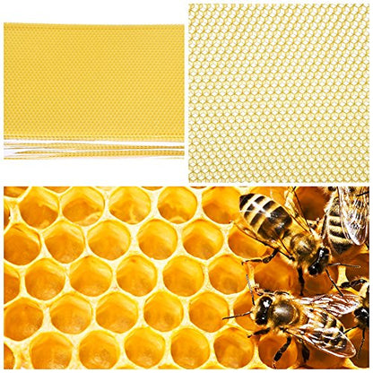 30Pcs Beekeeping Nest Foundation Beeswax Paper Sheets, Natural Honeycomb Wax Foundation for Bee Frames, Beekeeper Equipment, Golden Yellow Sweet Scent New