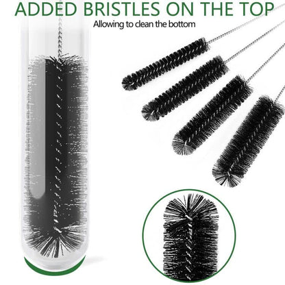 CiaraQ Bottle Cleaning Brushes, 9.8 Inch Nylon Tube Brush Set | Black Cleaner for Narrow Neck Bottles Cups with Hook, Set of 10pcs - color: Black, size: 9.8 Inch (10pcs)