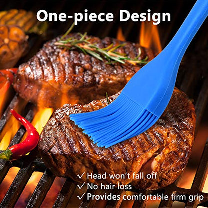 Hhyn Silicone Basting Pastry Brush Set 4 Pack Heat Resistant Spread Oil Butter Sauce for BBQ Grill Barbeque Kitchen Baking Cooking Pastries, 2 Large & 2 Small Multicolor - color: 4 Pcs Multicolor
