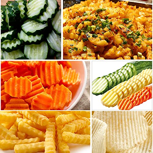 2PCS Crinkle Cutter Stainless Steel Crinkle Chopper French Fry Slicer Wavy Potato Soap Cutting Tool Crinkle Cutters for Potatoes,Carrot, Cheese