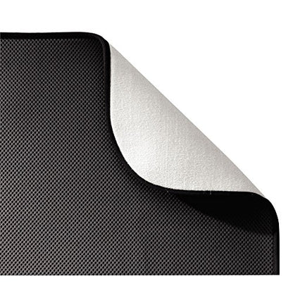iDesign Fabric Mini Kitchen Countertop Dish Drying Mat, Black | Absorbent - color: Black, size: 9" x 18"
