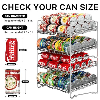 Simple Houseware 2 Tier Stackable Can Rack, Silver, 2 Pack - color: Silver