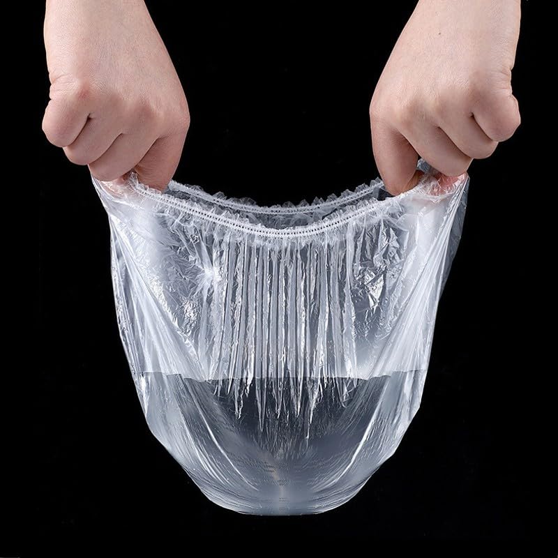 100pcs/bag Disposable Food Containers for Fresh Keeping Bads Storage Covers Kitchen,2x2x0.1cm (14-35cm Stretchable) - color: Transparent1