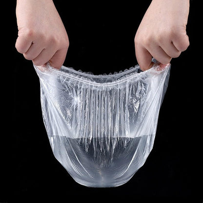 100pcs/bag Disposable Food Containers for Fresh Keeping Bads Storage Covers Kitchen,2x2x0.1cm (14-35cm Stretchable) - color: Transparent1