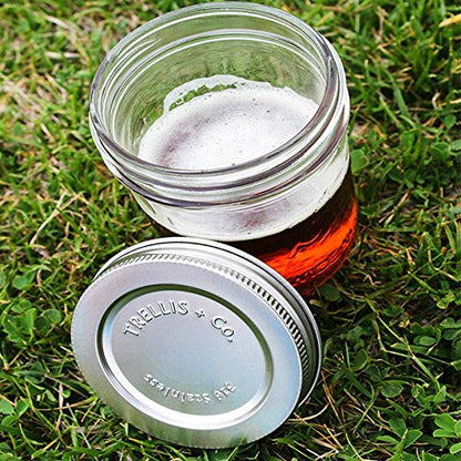316 Stainless Steel Wide Mouth Mason Jar Lids - 6 Pack | For Storage, Dry Goods, Pickling, Gifts - Durable & Rustproof - Mason Jar Tops - size: 6 Pack