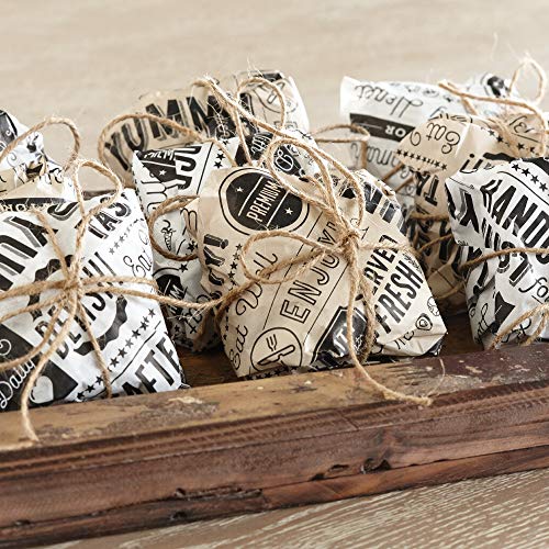 G.E.T. P-GT-1212-BR 12" x 12" Brown Food Word Text Grease-Resistant Food-Safe Wrap Paper, Deli Wrap, Clipper Mill (1000 Pieces) - color: Brown, size: 12" x 12", style: Brown with Black Ink