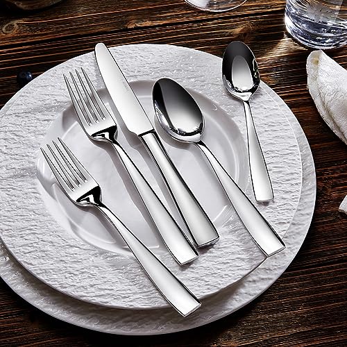 KEAWELL Premium 9.5" Louis Dinner Knives, Set of 4, Stainless Steel Dishwasher Safe, Serrated Knives (Plain) - style: Plain
