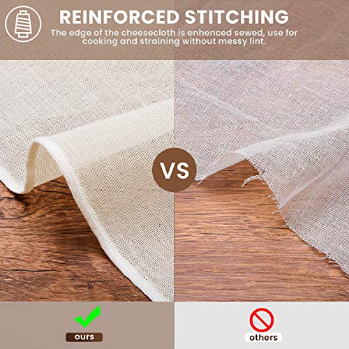 Precut Cheesecloth, 20 x 20'' 10 Pack, Grade 100, Ultra Fine Cheese Cloth for Straining & Cooking, 100% Unbleached Cotton Muslin Cloth for Making Cheese - size: 20x20'' 10 Pack