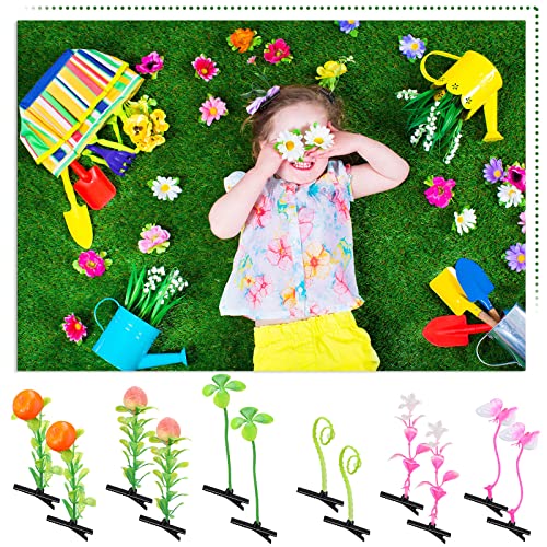 30 Pcs Mixed Style Hair Clips for Women & Girls - Bean Sprout, Flower, Grass, Butterfly Hairpins & Barrettes - Great for School, Home, Party, Christmas - style: Plant