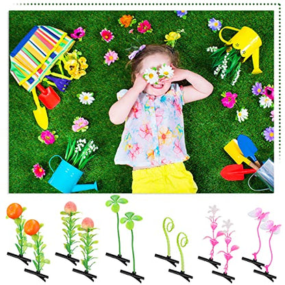 30 Pcs Mixed Style Hair Clips for Women & Girls - Bean Sprout, Flower, Grass, Butterfly Hairpins & Barrettes - Great for School, Home, Party, Christmas - style: Plant