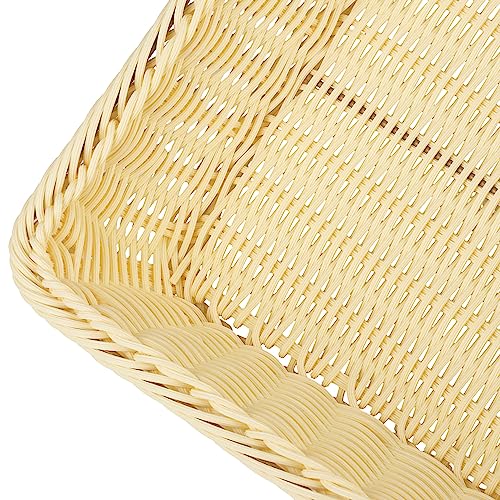 GNIEMCKIN 3 PCS 16 Inch Wicker Bread Basket, Woven Serving Basket for Restaurant, Bakery, Family Party, Hotel, Fruits, Vegetables and Snacks - Cream - size: 3 PCS 16 Inch Cream