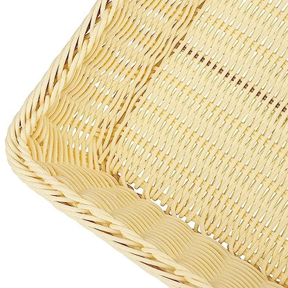 GNIEMCKIN 3 PCS 16 Inch Wicker Bread Basket, Woven Serving Basket for Restaurant, Bakery, Family Party, Hotel, Fruits, Vegetables and Snacks - Cream - size: 3 PCS 16 Inch Cream